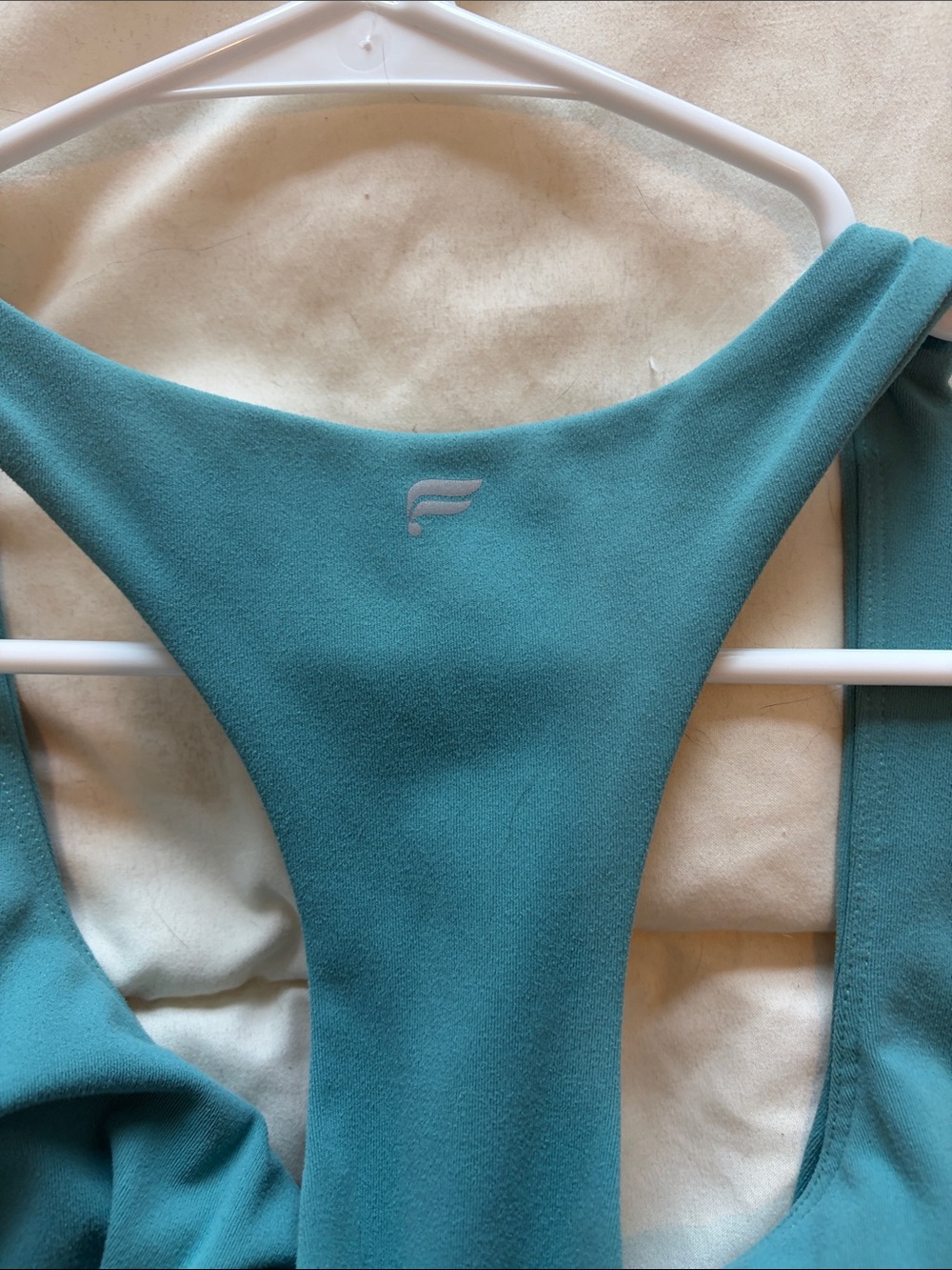 Fabletics Teal Racerback Crop Top - Picture 3 of 4